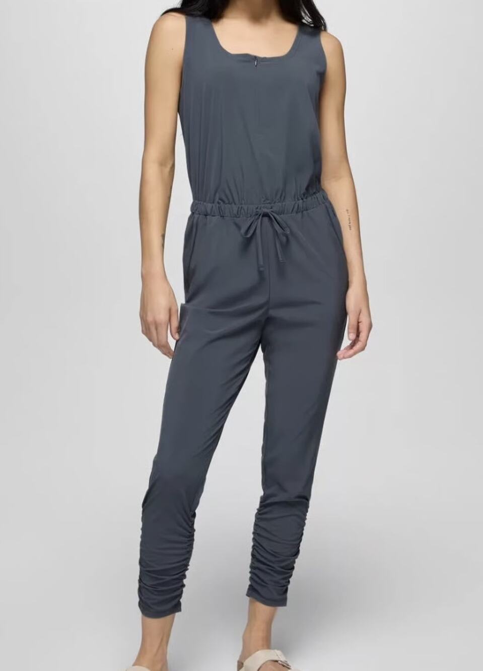 Prana Railay One Piece Tank Jumpsuit Blue Gray Size M/L Lightweight Breathable